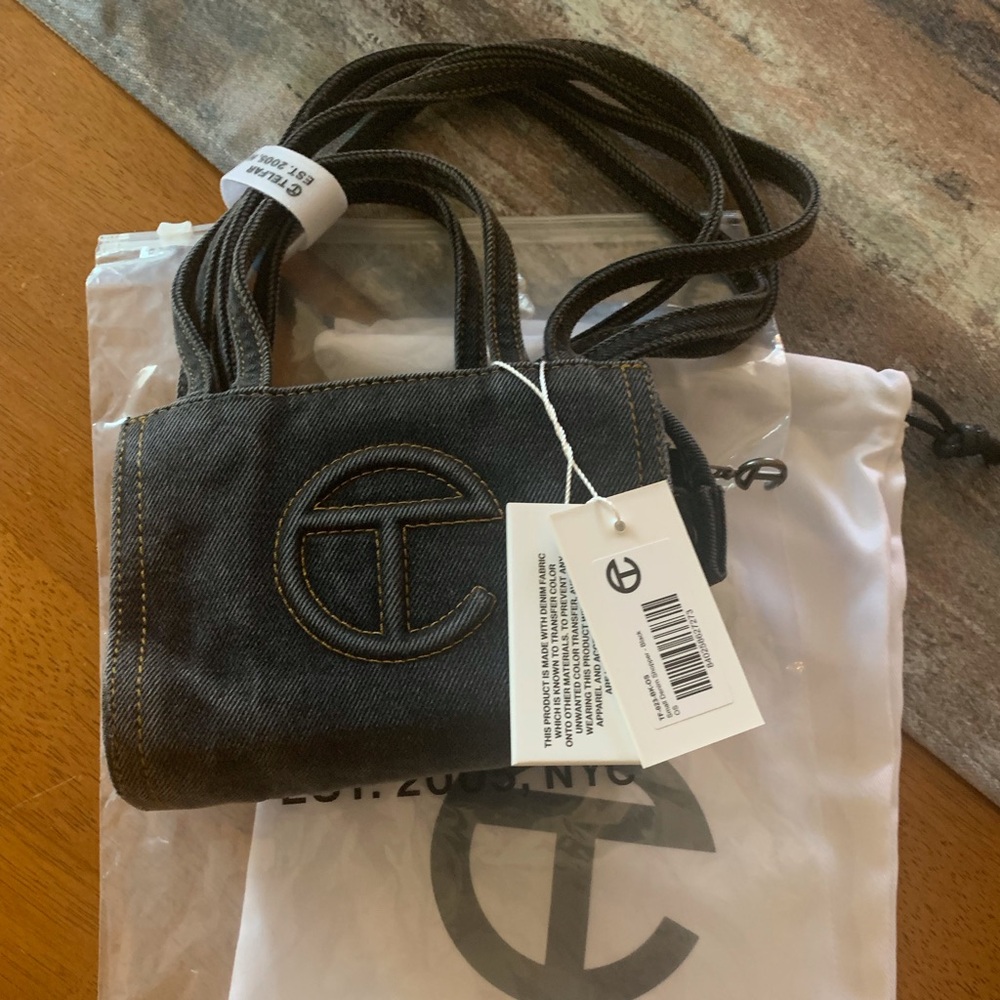 Small demin shopper black telfar